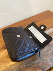 Chanel Chocolate Brown Quilted Flap Cosmetic Case