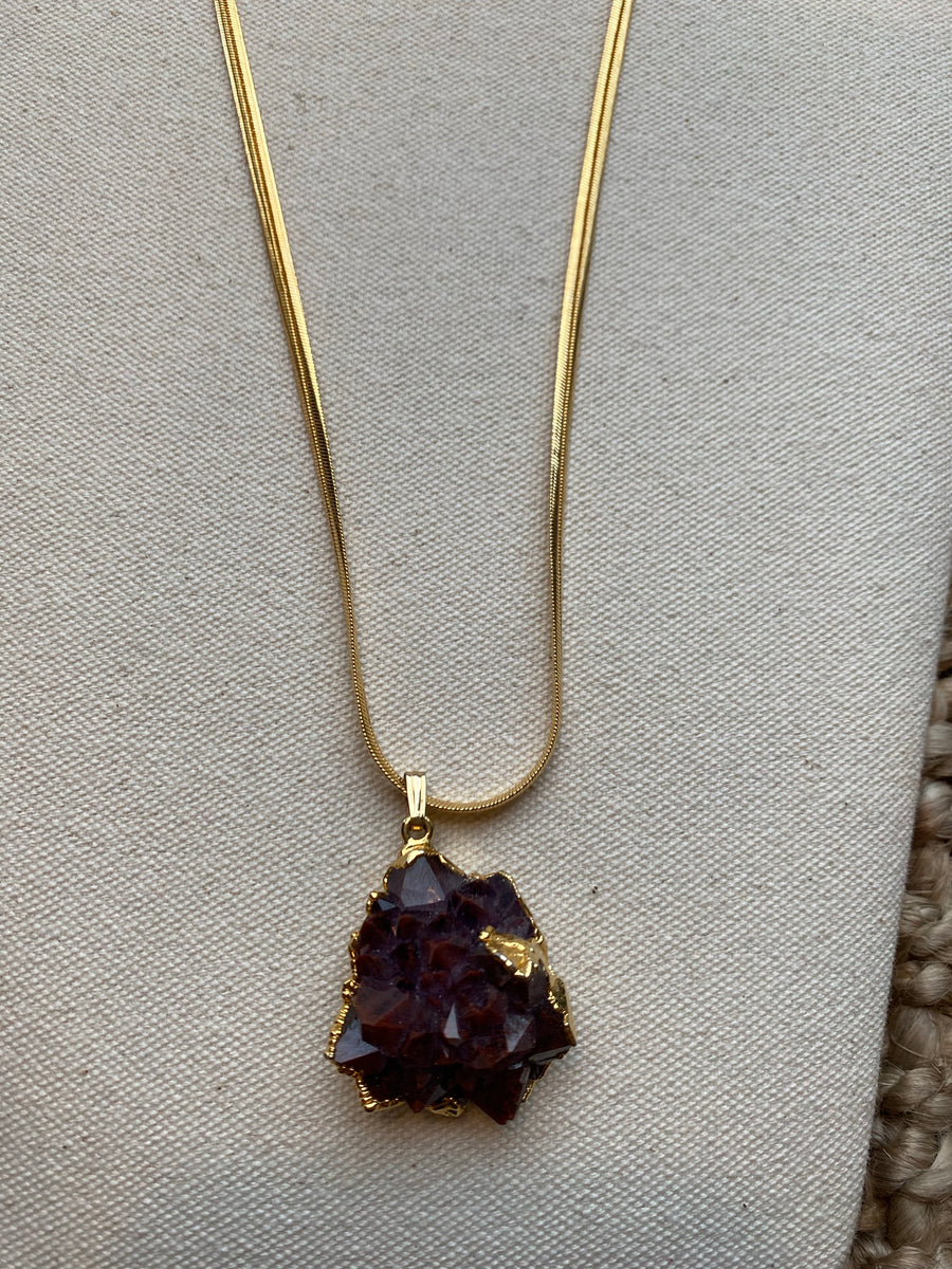 Amethyst Cluster with Hematite Inclusions Necklace