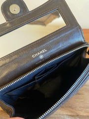 Chanel Chocolate Brown Quilted Flap Cosmetic Case