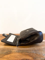 Chanel Chocolate Brown Quilted Flap Cosmetic Case