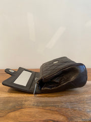 Chanel Chocolate Brown Quilted Flap Cosmetic Case