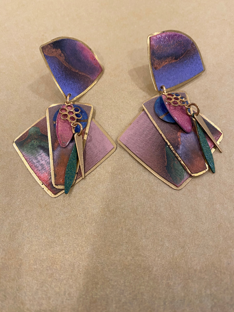 Colorful drop earring, 1960’s