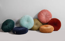 Load image into Gallery viewer, Velvet Round Handmade Pillow, Rust _ 16 Inch