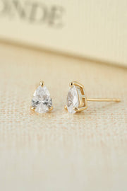 5x7mm Pear Studs: Silver