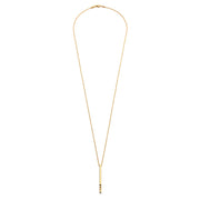 Gold Bar with Ombre Crystal Necklace: Earth