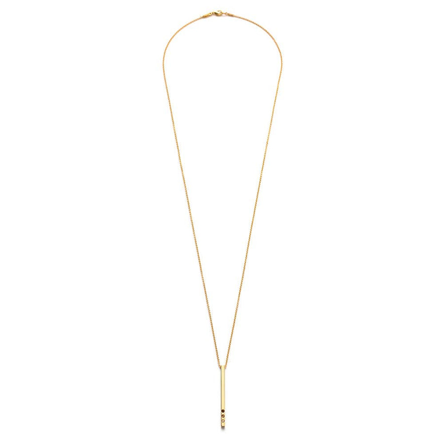 Gold Bar with Ombre Crystal Necklace: Earth