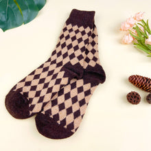 Load image into Gallery viewer, 5PCS Thickened Cashmere Rhombus  Warm Socks: Green