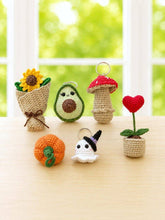 Load image into Gallery viewer, Handmade Mini Crochet, Keychain Desk Decor – 6 Designs: Style 5 (Spooky Boo)