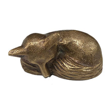 Load image into Gallery viewer, 2-1/2" Antiqued Brass Sleeping Fox Tabletop Decor