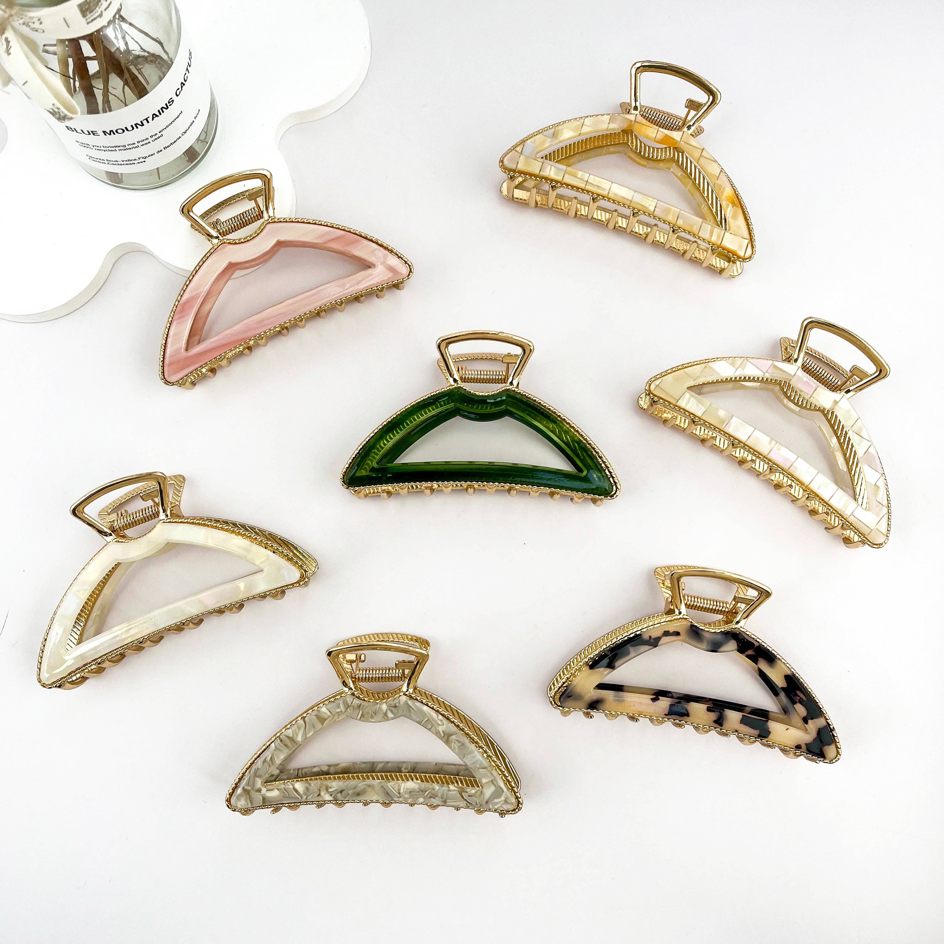 Minimalist Elegant Alloy & Acetate Hair Claw Clip ✨: C