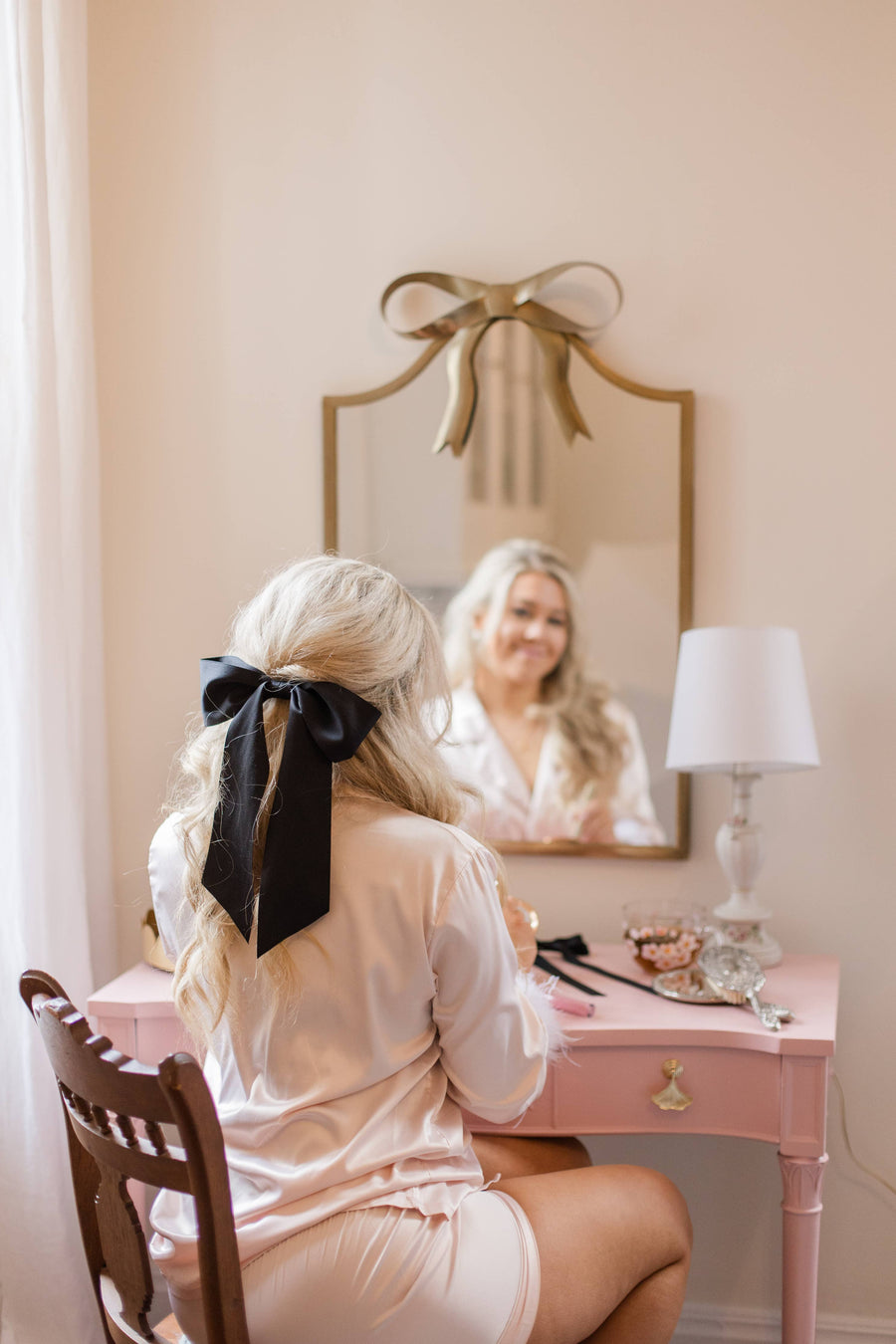 Oversized Matte Satin Hair Bow Barrette | Bailee Bow OS: Black