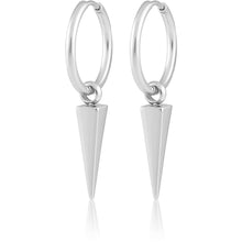 Load image into Gallery viewer, Aria Spike Hoops: Silver