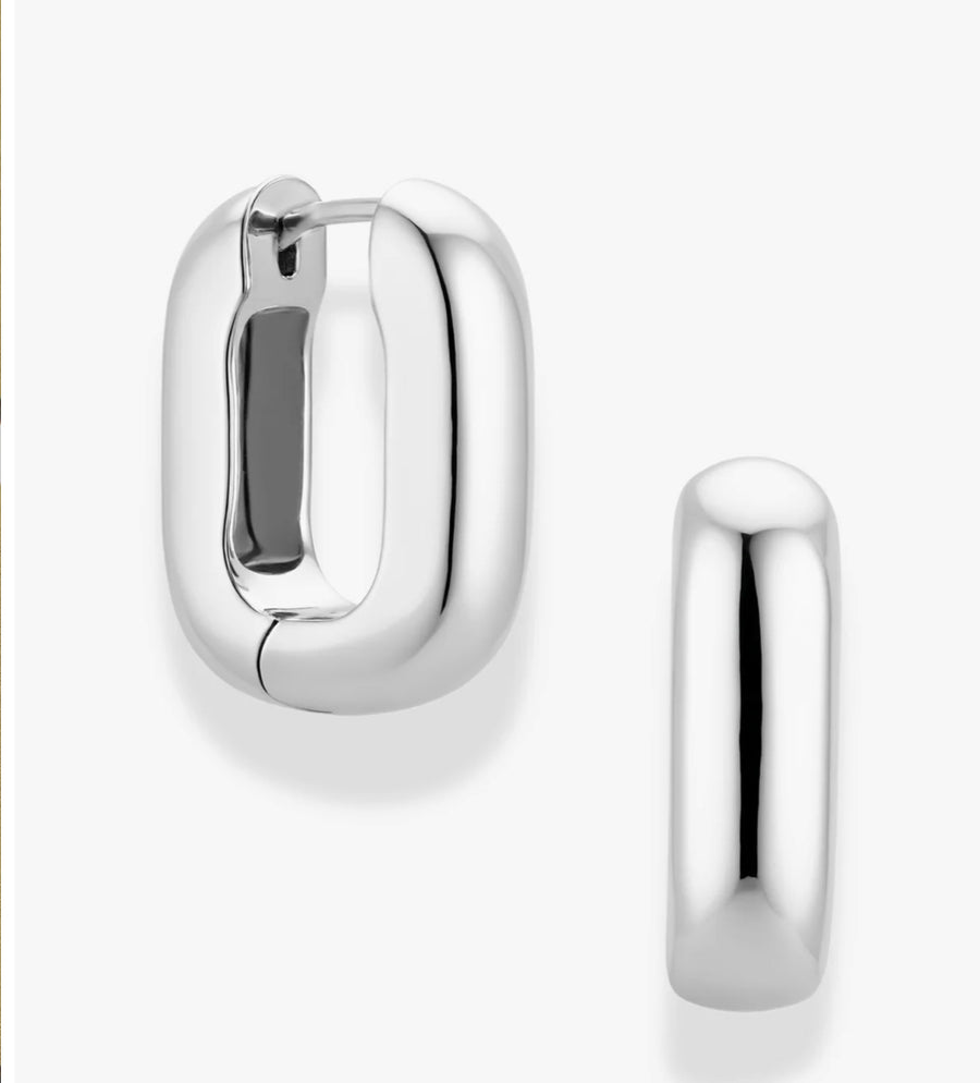 Elly Petite Hoops: Silver plate