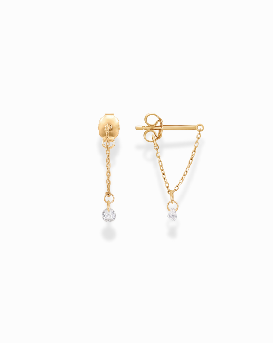 Tara Chain Hoops: Cubic zirconia