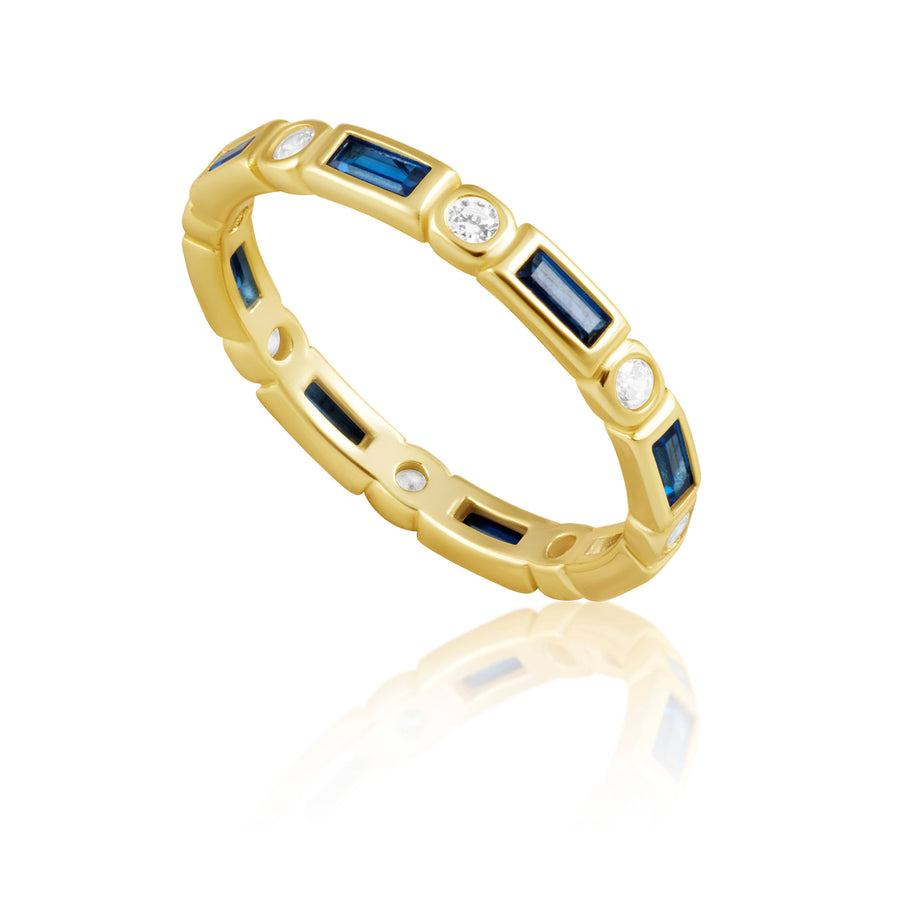 Aimee CZ Bezel Ring Sapphire: 6