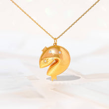 Load image into Gallery viewer, Fortune Cookie Locket Necklace: Gold