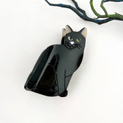 Creative Black Cat Acetate Animal Hair Claw Clip: BlackWhite-Cat