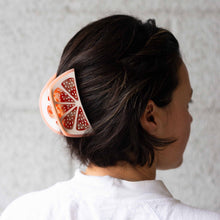 Load image into Gallery viewer, Large Grapefruit Slice Hair Claw Clip