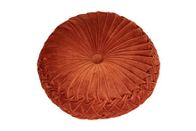 Load image into Gallery viewer, Velvet Round Handmade Pillow, Rust _ 16 Inch