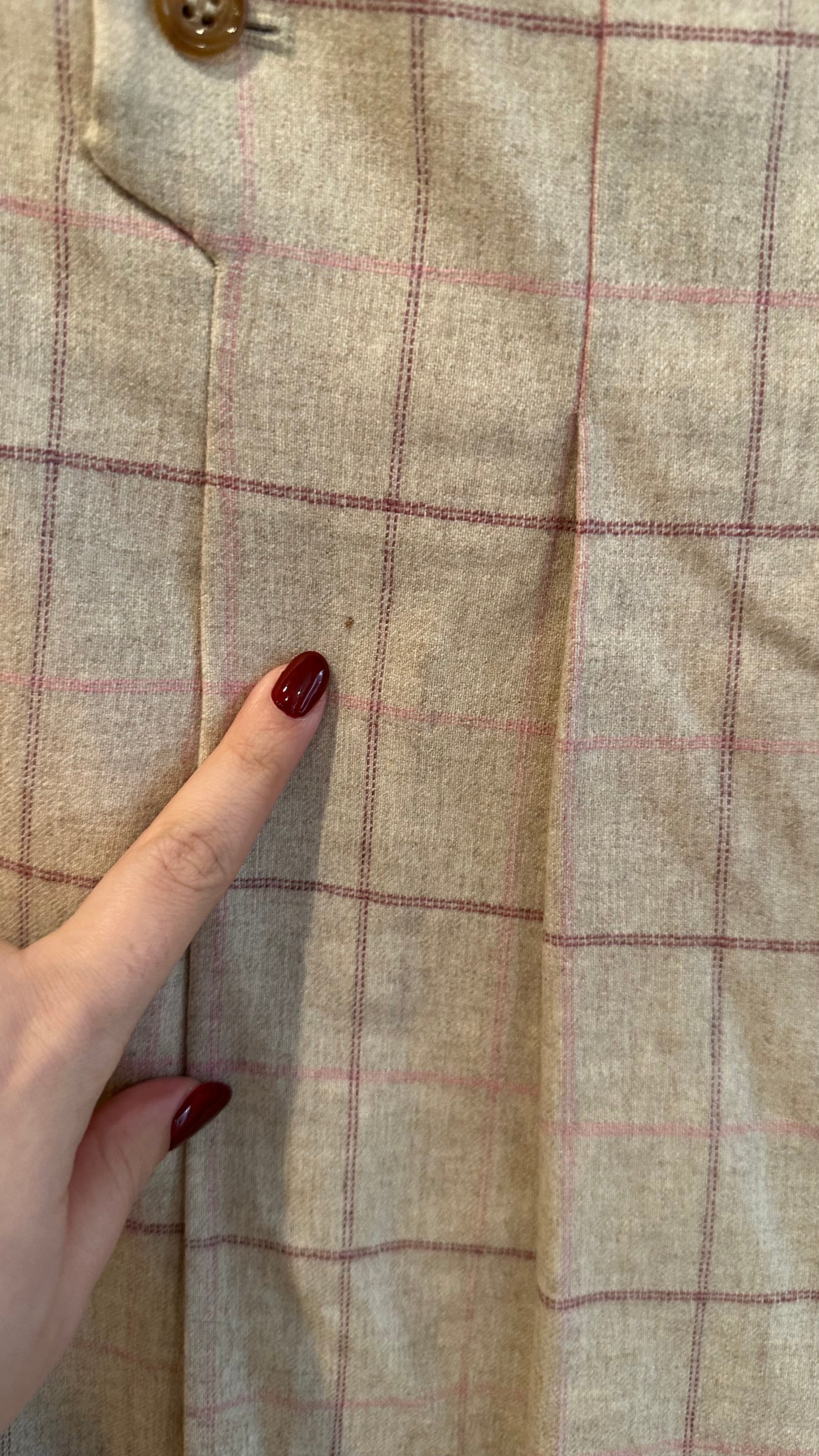 Tan and Pink Pleated Skirt, y2K, 28” Waist