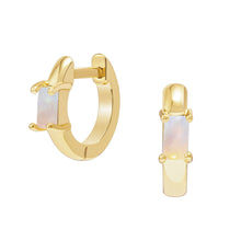 Load image into Gallery viewer, Archie Hoops: White Topaz