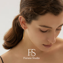 Load image into Gallery viewer, 18k Gold Hoop Earring; Large Statement Dangle Earring