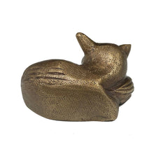 Load image into Gallery viewer, 2-1/2" Antiqued Brass Sleeping Fox Tabletop Decor