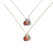Load image into Gallery viewer, Pomegranate Charm Necklace: 14kt Gold Fill or Strling Silver: Gold - Persephone
