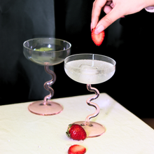 Load image into Gallery viewer, Swirl Cocktail Glasses - Pink- 3.74 x 3.74 x 5.70 Inches