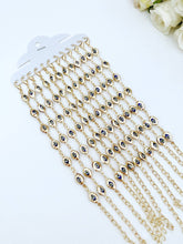 Load image into Gallery viewer, Blue Evil Eye Bracelet, Gold Chain Bracelet, Greek Evil Eye