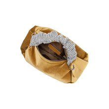 Load image into Gallery viewer, Estela Gold Velvet Top Handle Bag