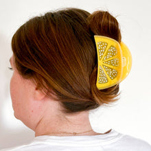 Load image into Gallery viewer, Large Lemon Slice Hair Claw Clip
