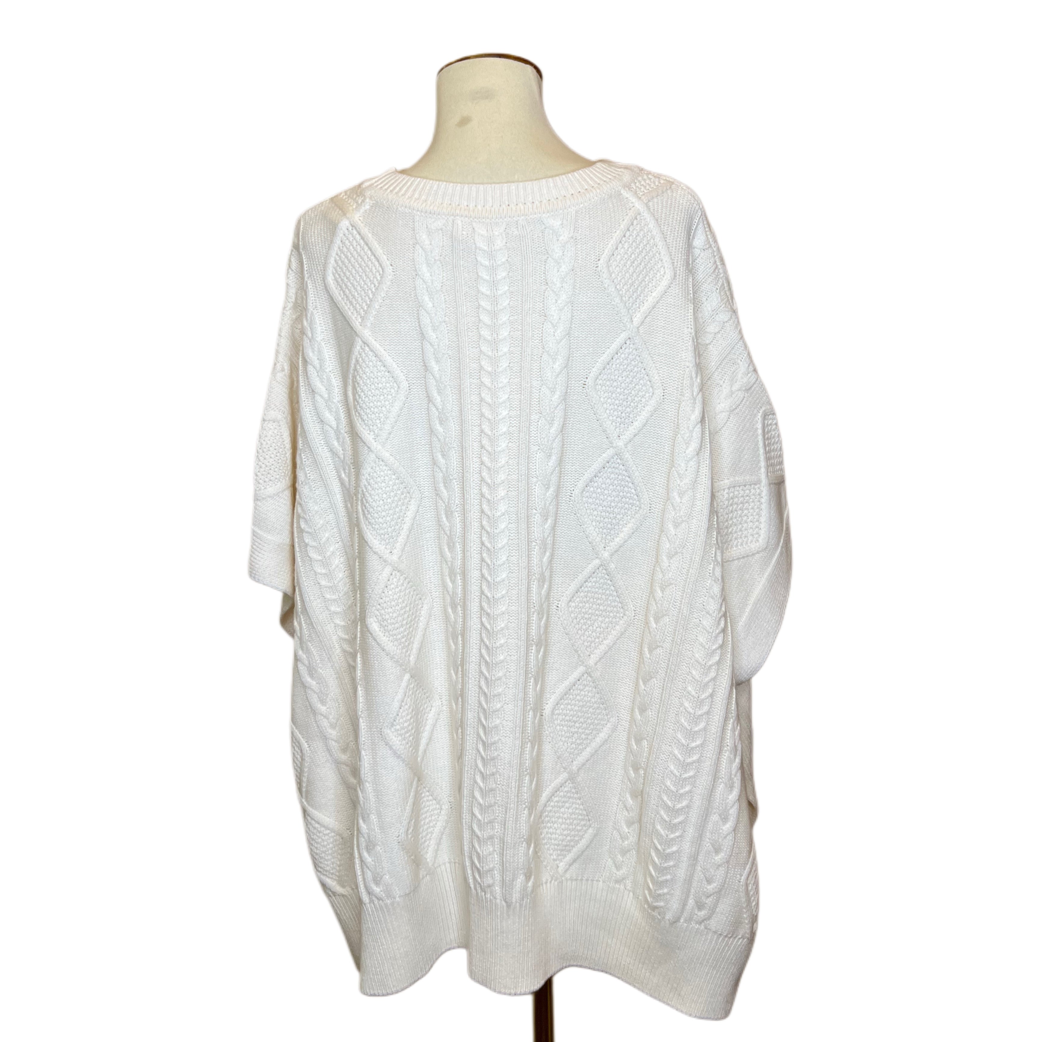 Brooks Brothers White Fisherman Cape, 1980s, 56” Bust