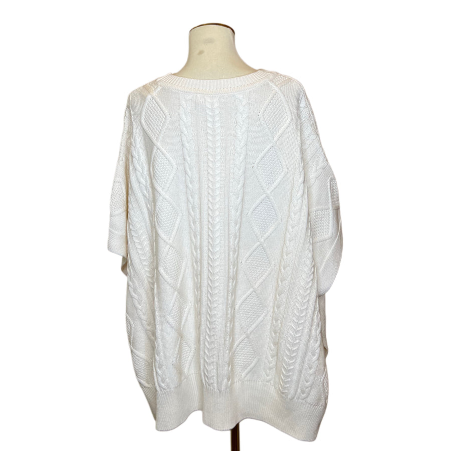Brooks Brothers White Fisherman Cape, 1980s, 56” Bust