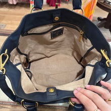 Load image into Gallery viewer, Prada Two-Way Shopper Tote Bag in Dark Blue Calf-Skin