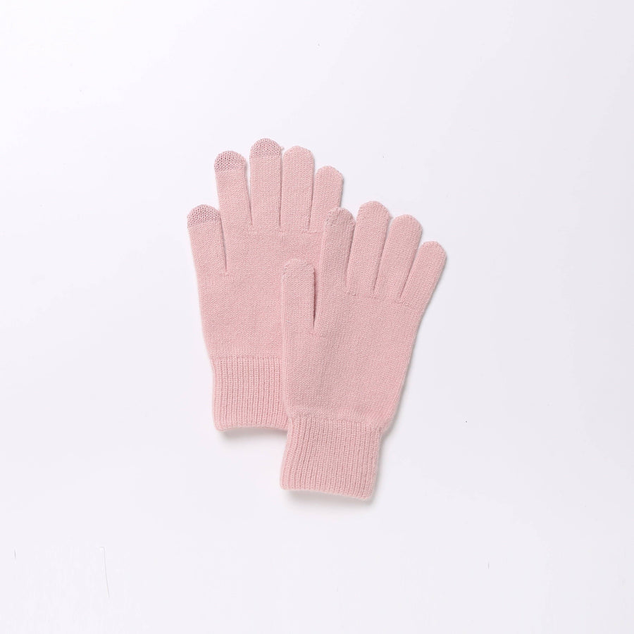 Touchscreen Gloves in Merino Wool: Pink