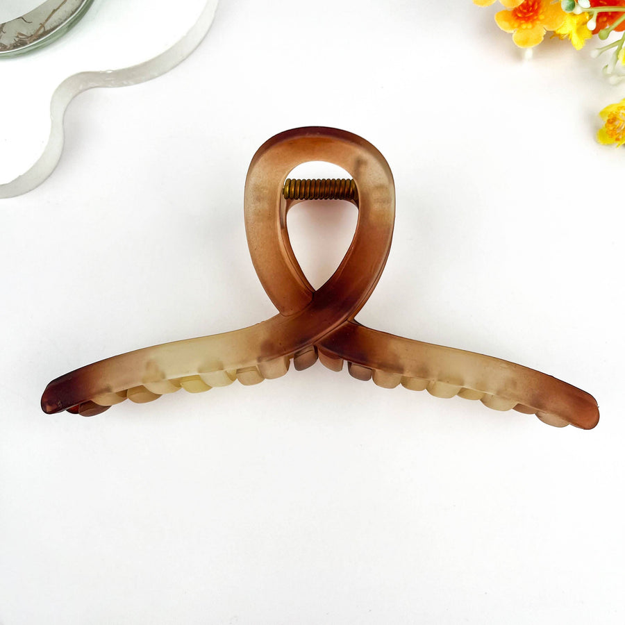 🍂 Matte Brown Large Claw Clip – 13cm Elegant Hair Accessor: Green