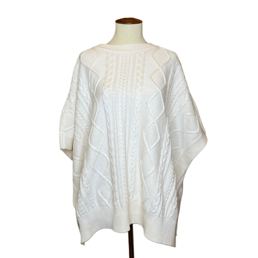 Brooks Brothers White Fisherman Cape, 1980s, 56” Bust
