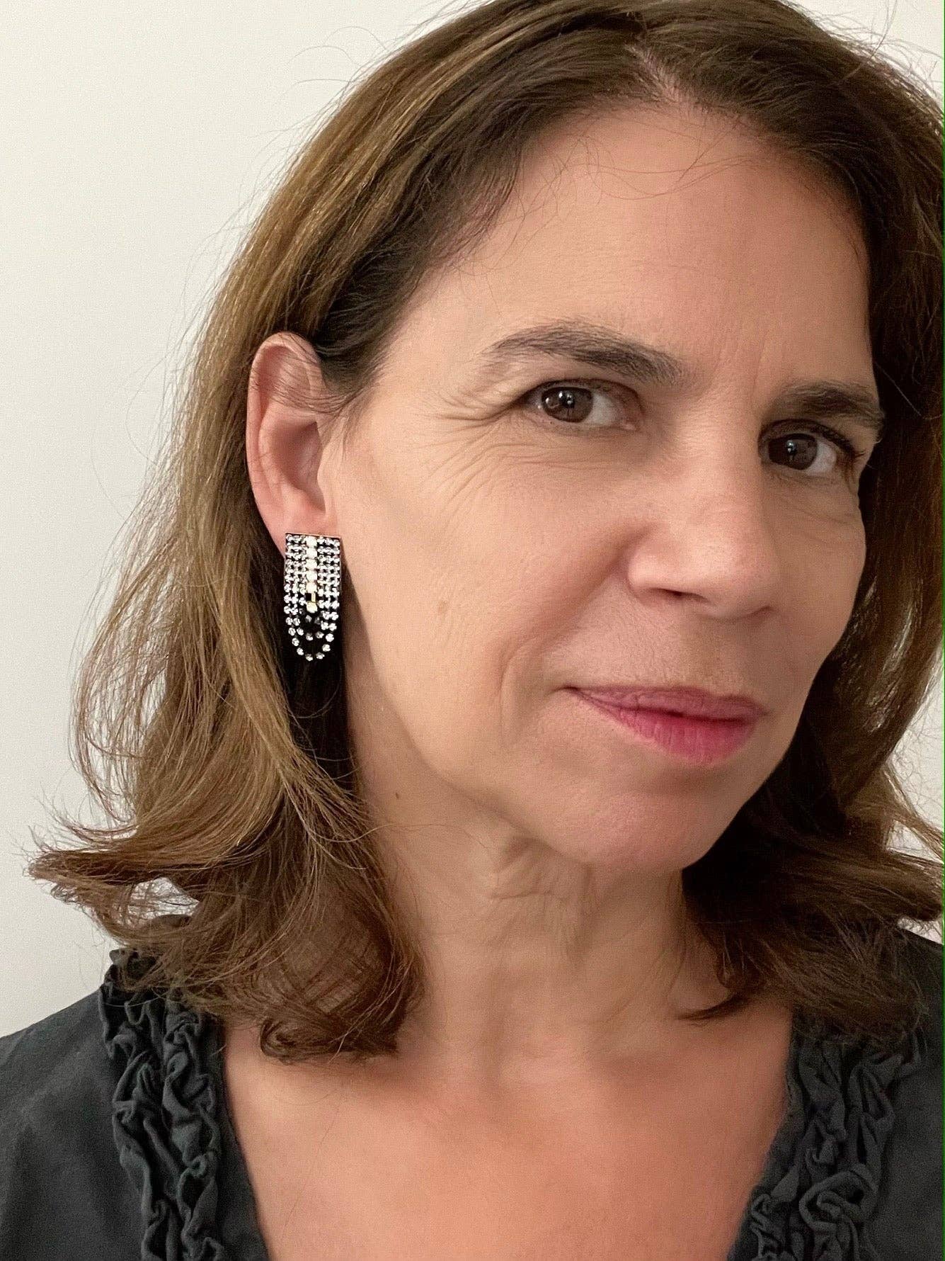 Honora Earrings: Hematite