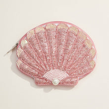 Load image into Gallery viewer, Beaded Shell Pouch with Pearl Accent: Light Blue / One / M-5KC77038