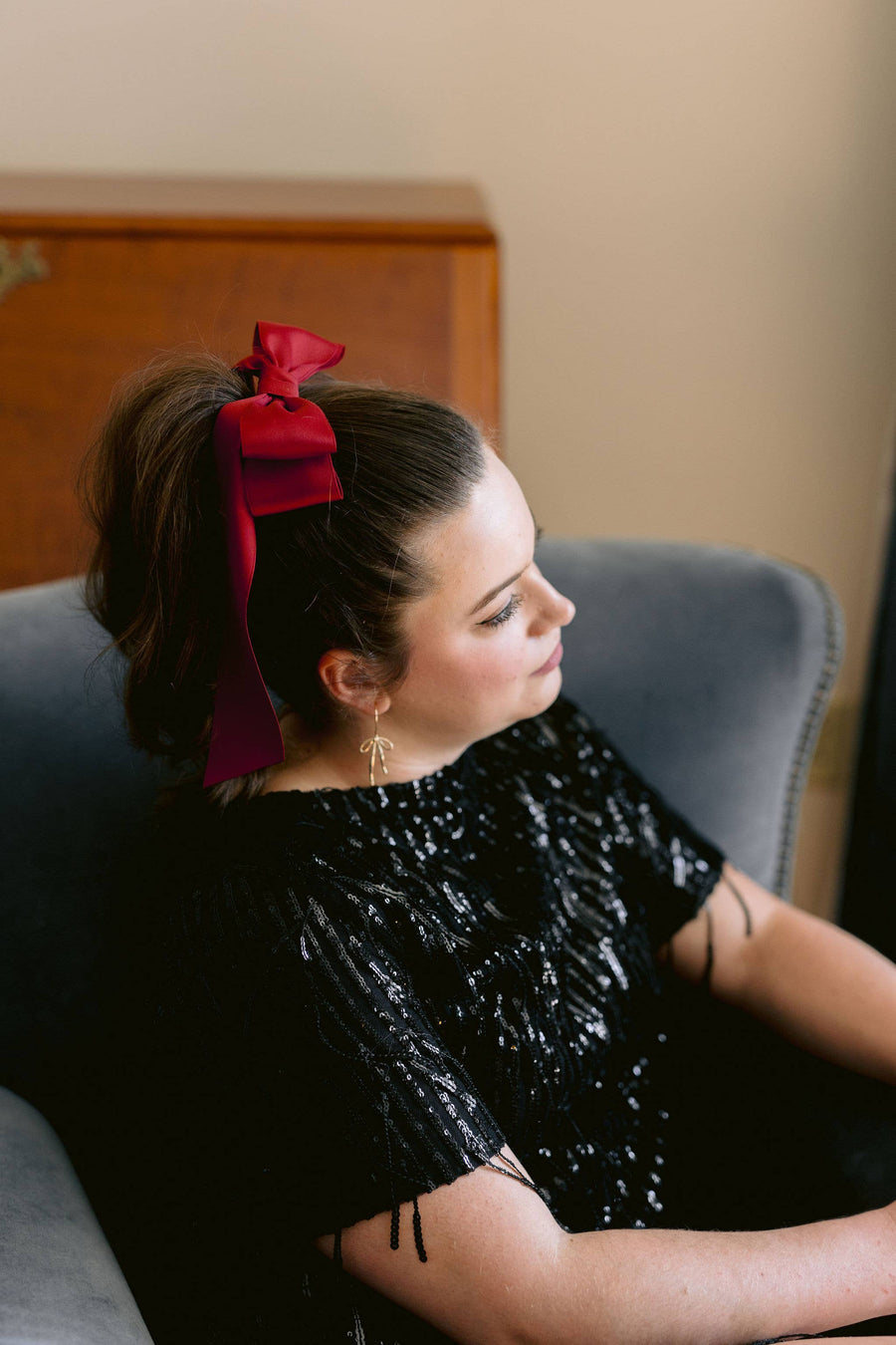 Oversized Matte Satin Hair Bow Barrette | Stella Bow OS: Hazelnut