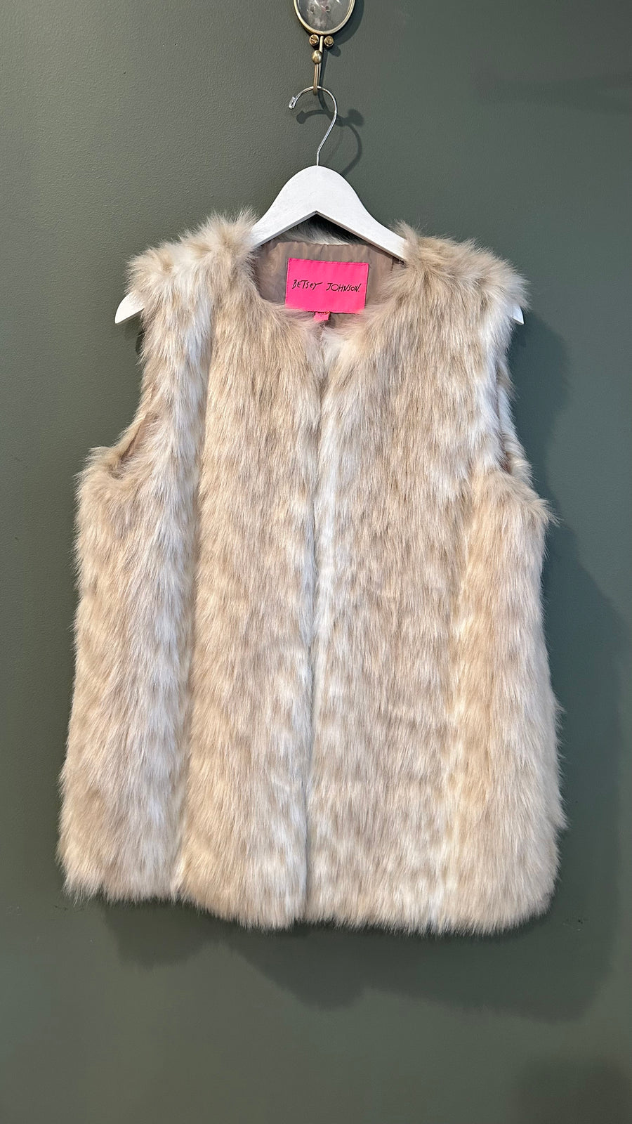 Betsey Johnson Fur Vest, 1990s, 44” Bust