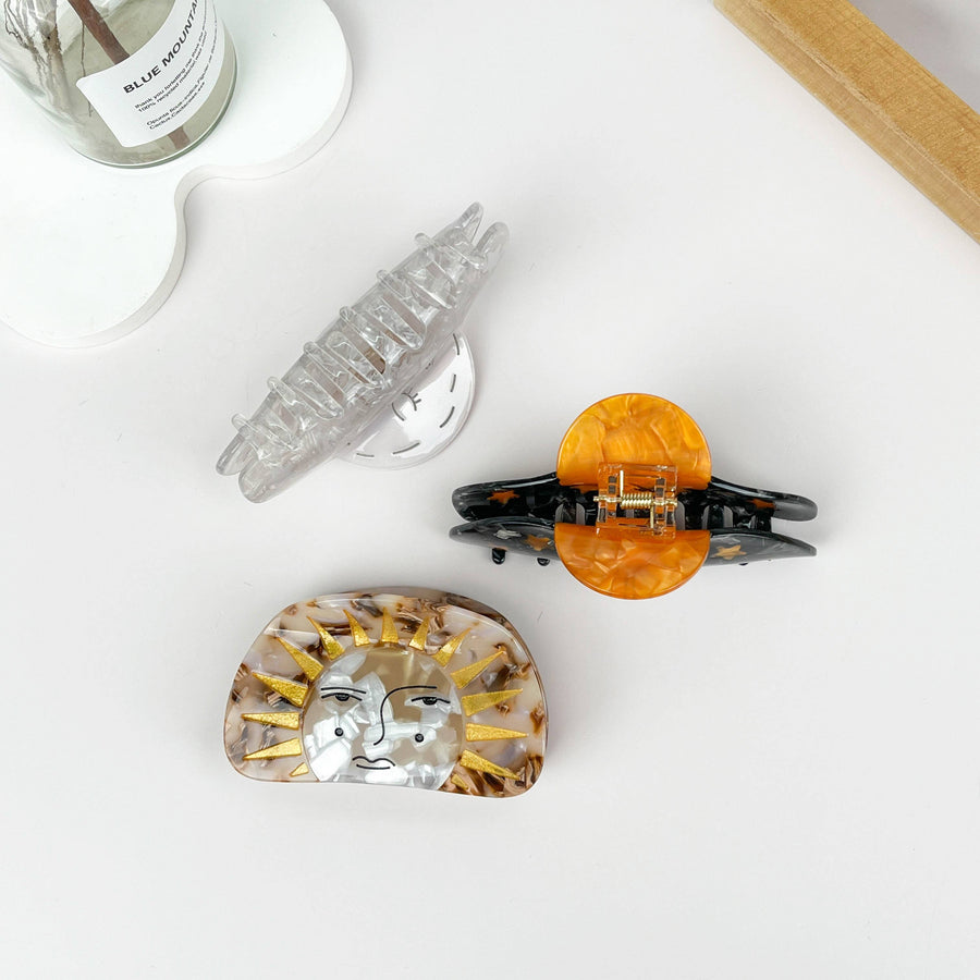 Sun Series Acetate Hair Claw Clip: Black