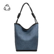 Adeline Denim Black Large Tote Bag