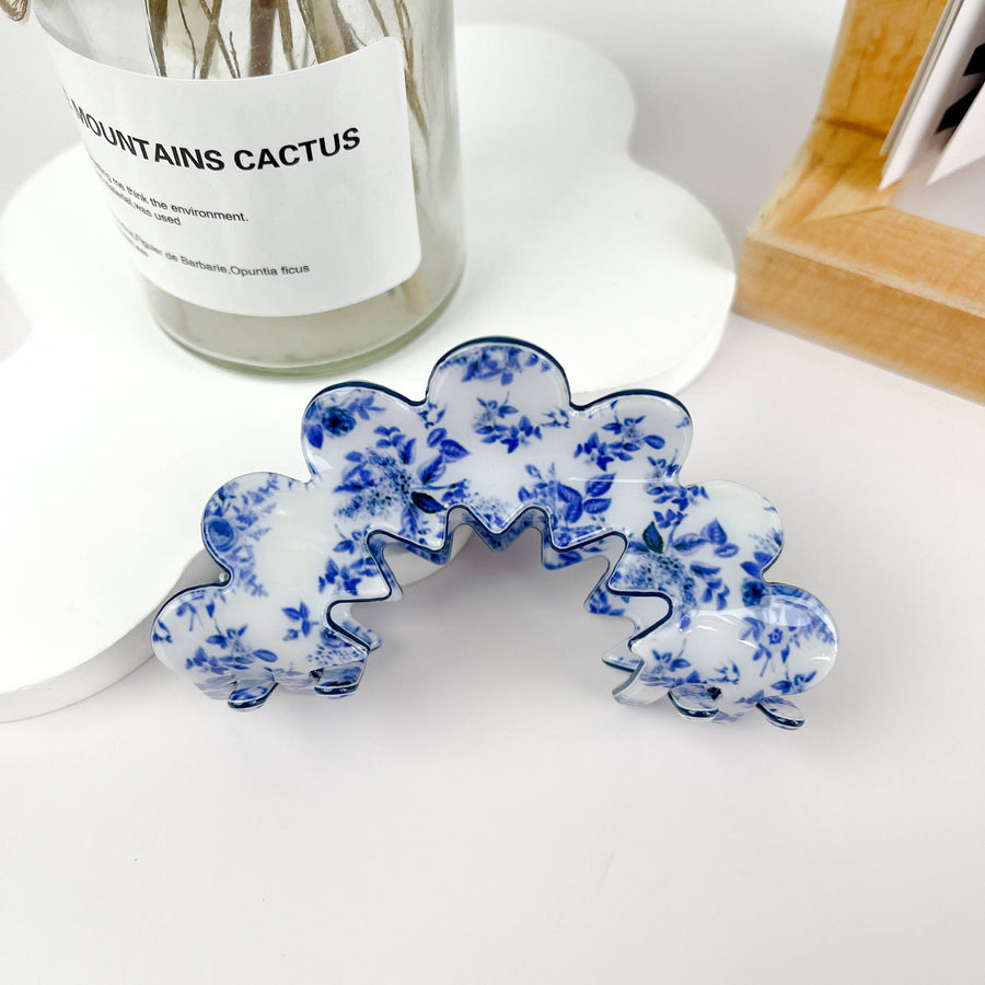 Wave flowers hair Claw clip: B