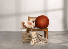 Load image into Gallery viewer, Velvet Round Handmade Pillow, Rust _ 16 Inch
