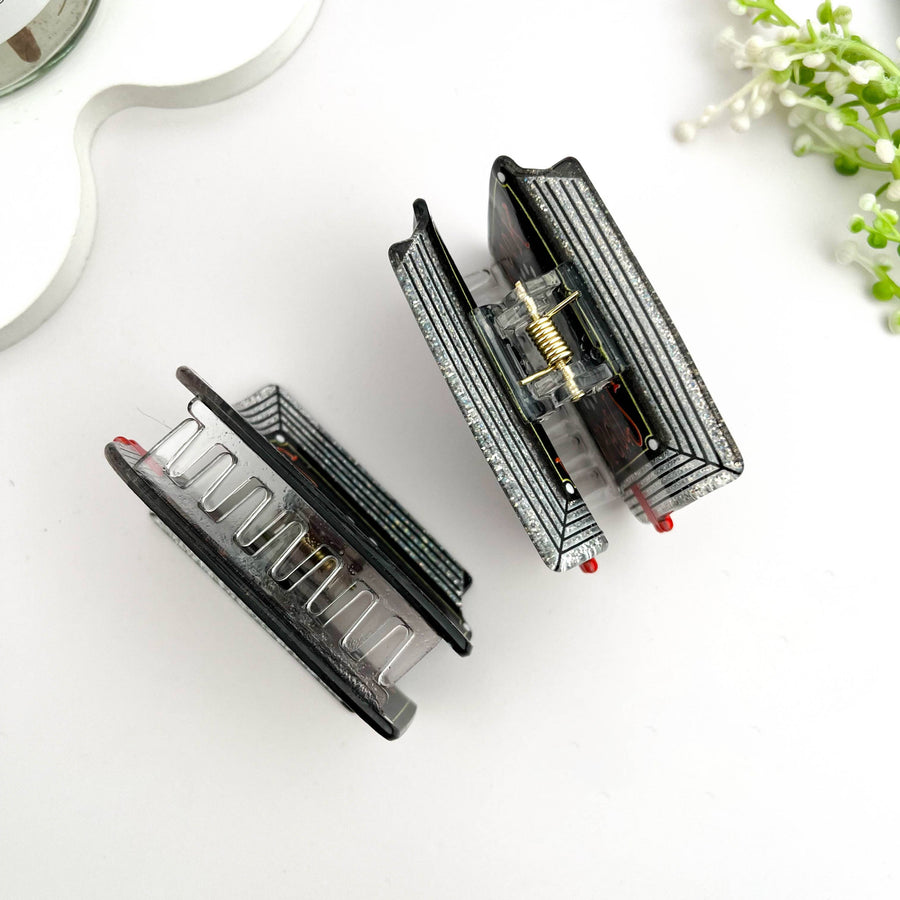 📖 Enchanting Magic Book Hair Claw–Spellbinding Acetate Clip: Gray
