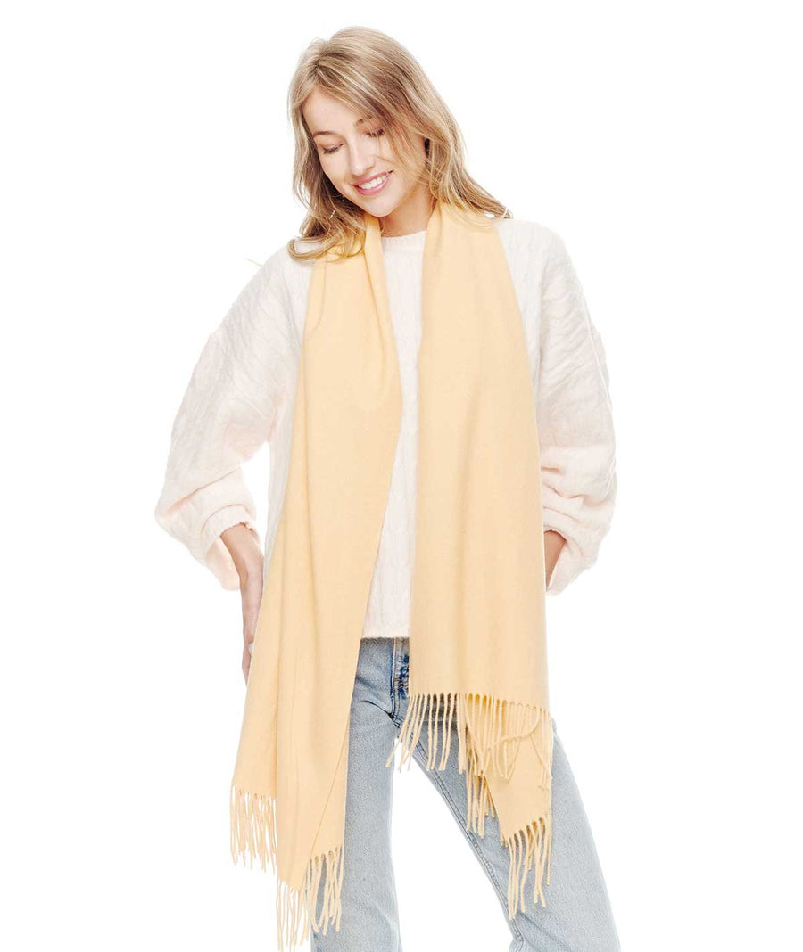 Cozy Woven Cashmere Wrap Shawl Scarf Throw: Black