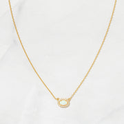 Opal Halo Necklace: Silver