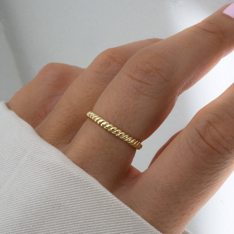 Stacking Rope Ring: Gold / 6